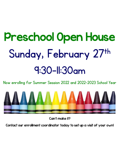 Preschool Open House February 2022